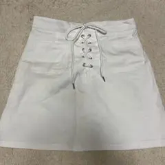 Emsexcite レースアップタイトスカート 台形スカート M ホワイト