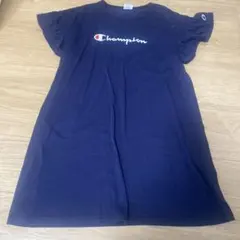 Champion フリル袖 ネイビー ワンピース