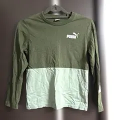 PUMA 長袖Tシャツ150cmロンT カーキ 美品 切替デザインプーマキッズ