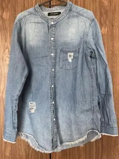 NANO UNIVERSE デニムシャツ フリンジ裾