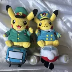 24時間以内発送】お顔厳選☆新品ピカチュウ電車・飛行機ぬいぐるみ