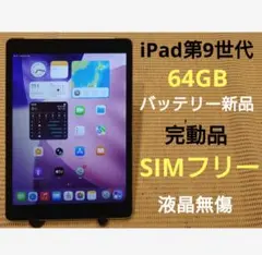完動品SIMフリー液晶無傷iPad第9世代(A2604)本体64GB FH4YK