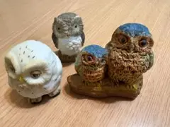 フクロウの置物セット　3個セット