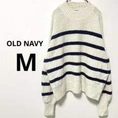 OLD NAVY オールドネイビー ボーダーニットセーター【M】パフスリーブ