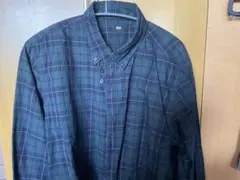 UNIQLO ユニクロチェック柄ボタンダウン長袖シャツ