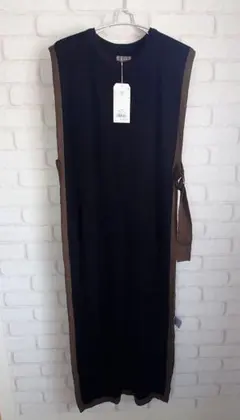 新品タグつき Bab ロング ベスト 配色 ニット ジレ ワンピース