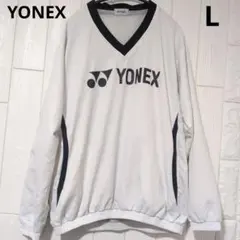 ヨネックス　白　YONEXロゴ　テニスウェア　長袖　ピステ　L