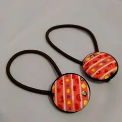 ヘアゴム　くるみボタン　ハンドメイド