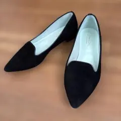 オデットエオディール スエード オペラパンプス ブラック 22cm