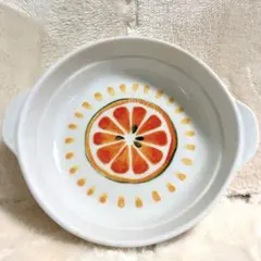 ミスタードーナツ オレンジ柄 皿 非売品 ミスド　非売品 取手付き