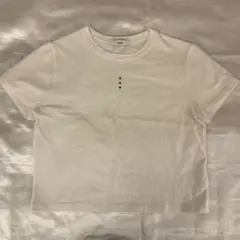未使用クロップドTシャツホワイトスリードット白韓国通販aftermonday