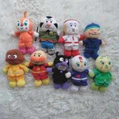 アンパンマン ぬいぐるみ ぷりプリちぃビーンズ9体セット 2000年 希少