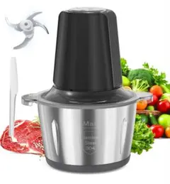 フードプロセッサー 2L　大容量 500Wハイパワー ステンレスボウル 1台5役