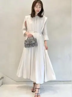 SNIDEL タックジョーゼットフレアワンピ