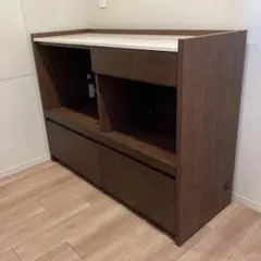 キャスター付キッチンカウンター w120ウォールナット色 キャスター付キッチンカウンター w120ウォールナット色 - メルカリ