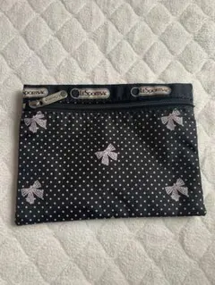 LeSportsac ポーチ ブラック ドット　リボン　レスポートサック　レスポ