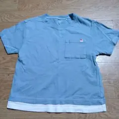 120cm　くすみブルー　半袖Tシャツ