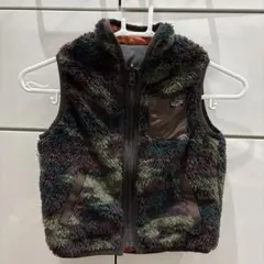 エフオーキッズ　リバーシブル　ボアベスト　迷彩　カモ　オレンジ　110