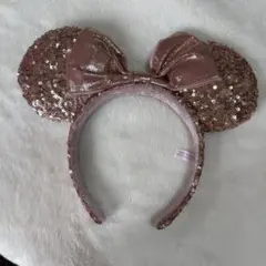 ディズニー ミニー カチューシャ ピンクゴールド スパンコール