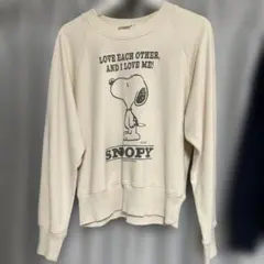 スヌーピー トレーナー クリーム色　ユニバ　インパ　GU ヘビーウエイト　暖かい