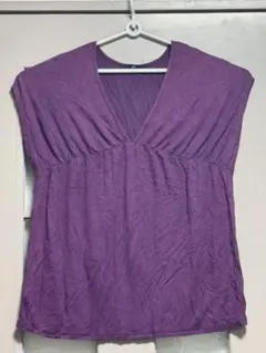 最安値　ノースリーブチュニック　パープル　紫色 中古品