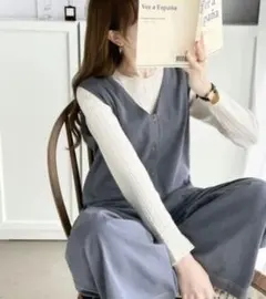 Java スエット ノースリーブサロペット オールインワン ステッチ