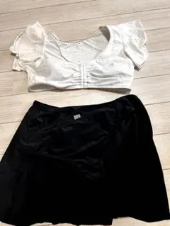 セパレート水着 ビキニ ホワイト ブラック 3点セット