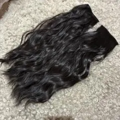 ダークブラウン ウェーブヘア クリップ式 2枚セット