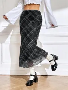 SHEIN ロングスカート　ブラック　Mサイズのサムネイル
