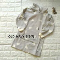 OLD NAVY ハート柄フード付きワンピース S (6-7)