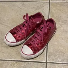 【レア】コンバースオールスター ピンクグリッター 女の子 スニーカー 18cm