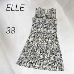 ELLE　ノースリーブワンピース　幾何学柄　ミニ丈　膝丈　総柄　春夏のサムネイル