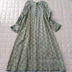 チチカカ　花柄　シャツワンピース　ナチュラル　アジアン エスニック ブロック