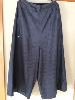 ストライプ ワイドパンツ ダークグレー