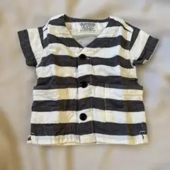 BREEZE ブリーズ ＊ ストライプ 半袖ガーゼシャツ 90サイズ