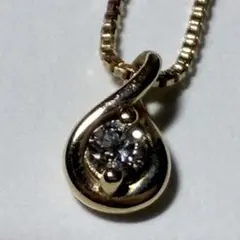 K18 涙型 ペンダント ネックレス トップのみ 0.2ct PG 週末値下げ 