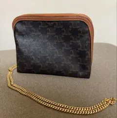 【正規品】CELINE チェーン付きクラッチ/トリオンフキャンバス