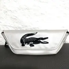 【激レア　シルバーボディバック】ラコステ　ワニ　斜め掛け　ショルダー　フラップ付