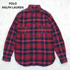 ス*ン様 ✩美品✩ ラルフローレン 長袖シャツ エルボーパッチ チェック レッド