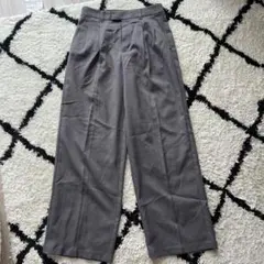 GU グレー ワイドパンツ テーパードパンツ スラックス