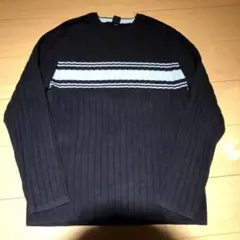 OLD GAP ワンボーダーコットンニットネイビーL 90s
