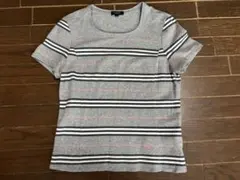 BURBERRY 半袖Tシャツ M グレー ストライプ