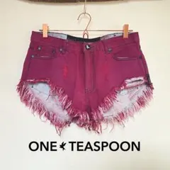 【未使用】One Teaspoon デニム ショートパンツ ローズ 26インチ