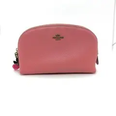 COACH（コーチ）C2775 チャーム付き レザーコスメポーチ ピンク