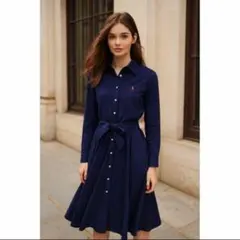 近年✨ ラルフローレン 鹿の子 ポロシャツ ロングワンピース ポニー QRタグ