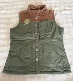 Roxy ダウンベスト Lサイズ カーキ