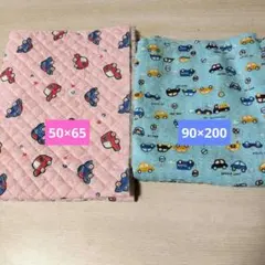 車柄綿プリント＆キルティング生地 2枚セット