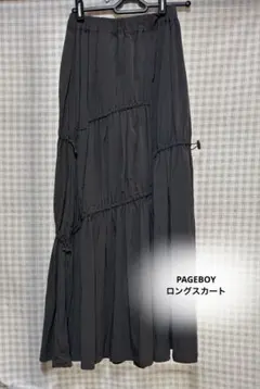 PAGEBOY グレー ロングスカート レディース フリーサイズ