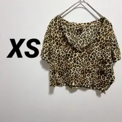 PINK 半袖Tシャツ XS ヒョウ柄 クロップド Y2K 古着のサムネイル