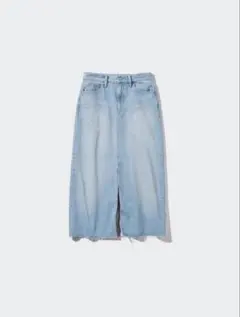 [UNIQLO] デニムロングスカート/カットオフ